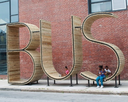 Playful Typography Sculpture Makes Waiting for the Bus More Fun