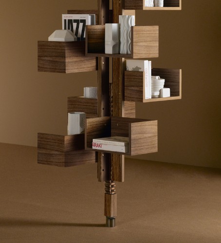 Modern Free-Standing Bookcase Designed to Mimic a Tree