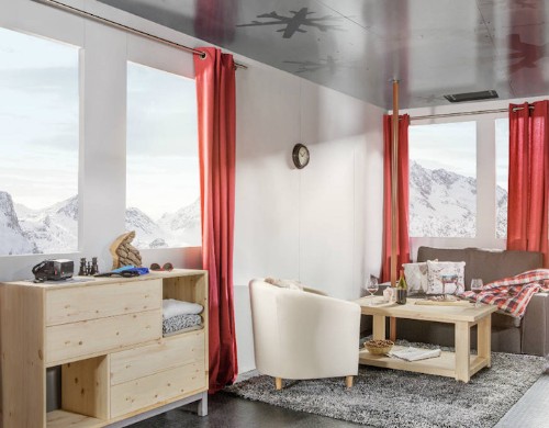 Cable Car Transformed into Luxury Room Suspended Above the French Alps