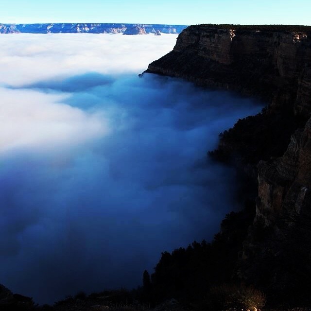Rare Weather Phenomenon Fills Grand Canyon with Fog
