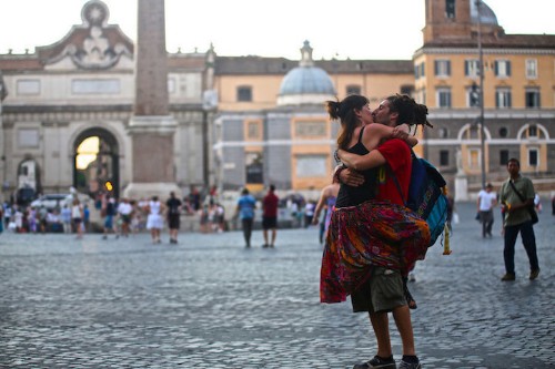 Traveling Photographer Captures Couples Kissing in Public Around the World