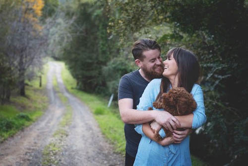 Couple Hilariously Recreates Newborn Photo Shoot with Their Puppy
