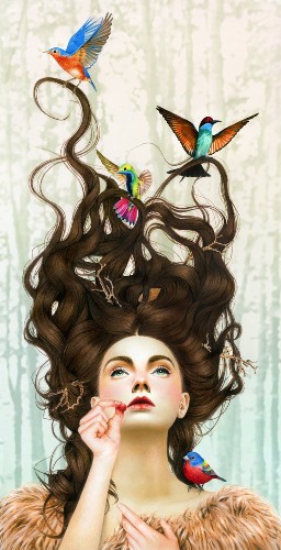 Vibrant Illustrations Blend Beauty of Nature and Fashion with Colored Pencils