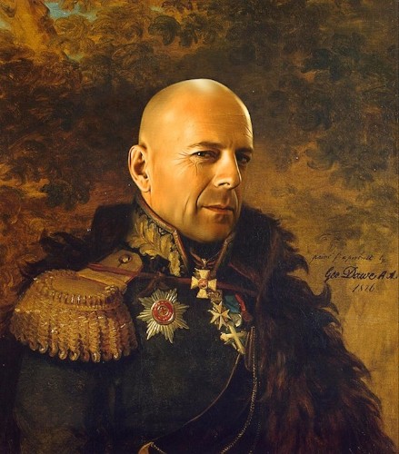 Celebrity Faces Merged with 19th-Century Military Portraits