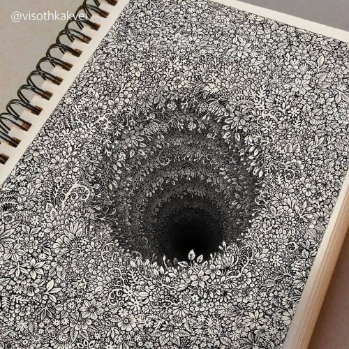 Impossibly Tiny Doodles Fill Sketchbook Pages with Surreal Optical Illusions
