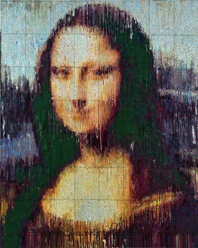 Injecting Paint in Bubble Wrap to Recreate Iconic Paintings
