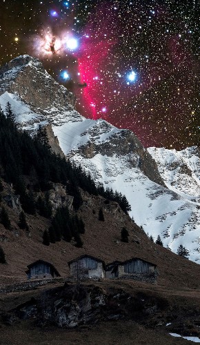 Otherworldly Images of Andromeda Galaxy Over a Tiny Swiss Village