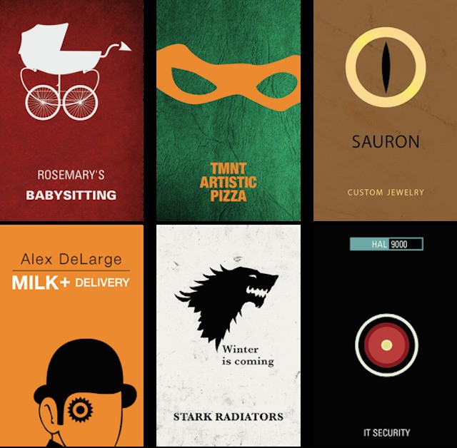 Funny Business Cards Featuring Famous Pop Culture Characters