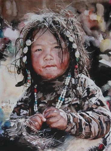 Watercolor Painter Uses Traditional Techniques to Reveal Expressive Faces of Tibet