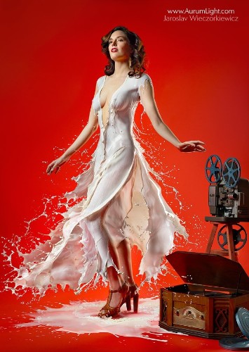 Modern Pin-Up Beauties Flaunt Dresses Made Out of Milk