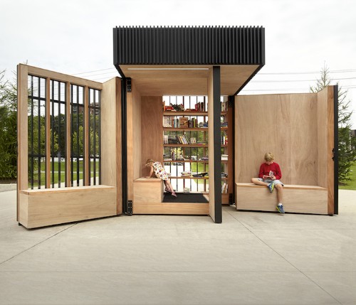Toronto’s Giant “Story Pod” Unfolds into an Open-Air Library for Public Reading
