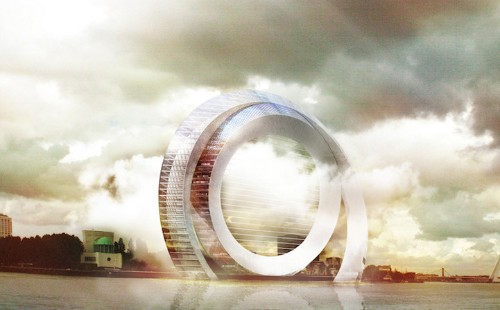Futuristic Wind Turbine Doubles as Modern Apartments