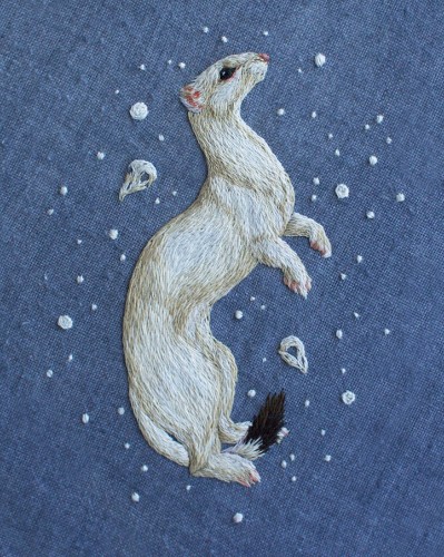 Meticulously-Stitched Embroideries Sculpt Fuzzy Woodland Creatures with Thread