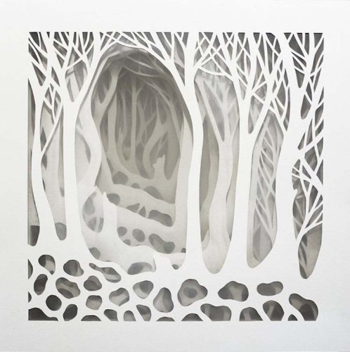 Artist Carefully Cuts Paper into Detailed Layers Playing with Light and Space