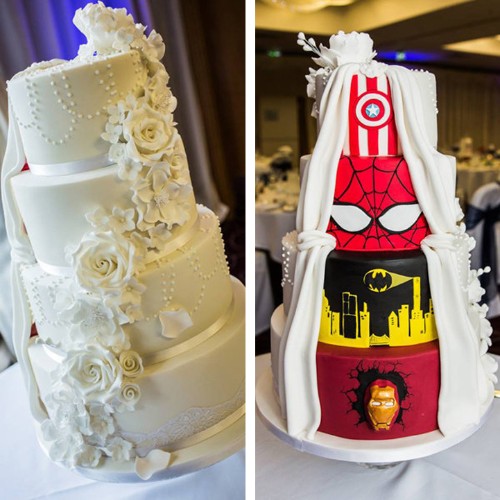 Bride and Groom Combine Two Visions into One Incredible Wedding Cake