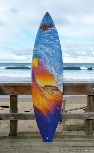 Intricate Drawings on Surfboards Created with over 200,000 Tiny Dots