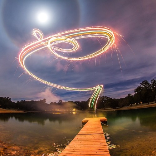 Spectacular Long-Exposure Photographs of Fireworks Exploding on a Drone