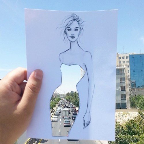 Illustrator’s Ingenious Cut-Outs Turn Any Landscape into Clever Clothing Designs
