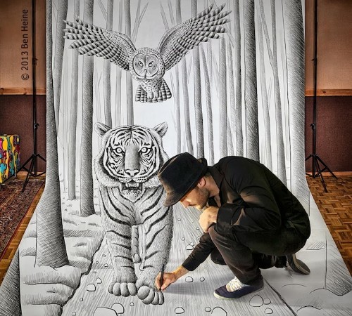 New Large-Scale 3D Drawings by Ben Heine