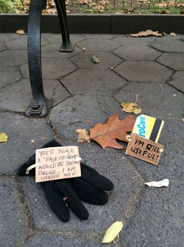 Funny Cardboard Signs Express the Thoughts of Lost Objects
