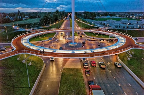 Giant Hovering Roundabout for Cyclists in the Netherlands