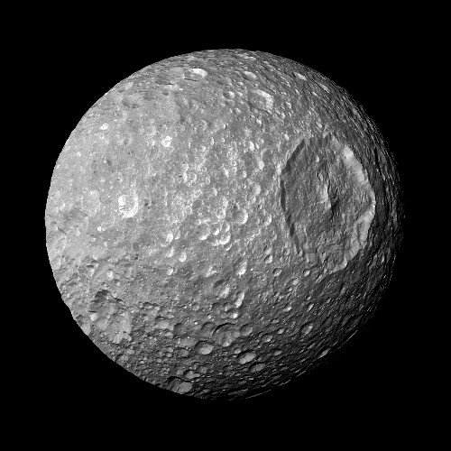 'Death Star' Moon May Hide a Buried Ocean