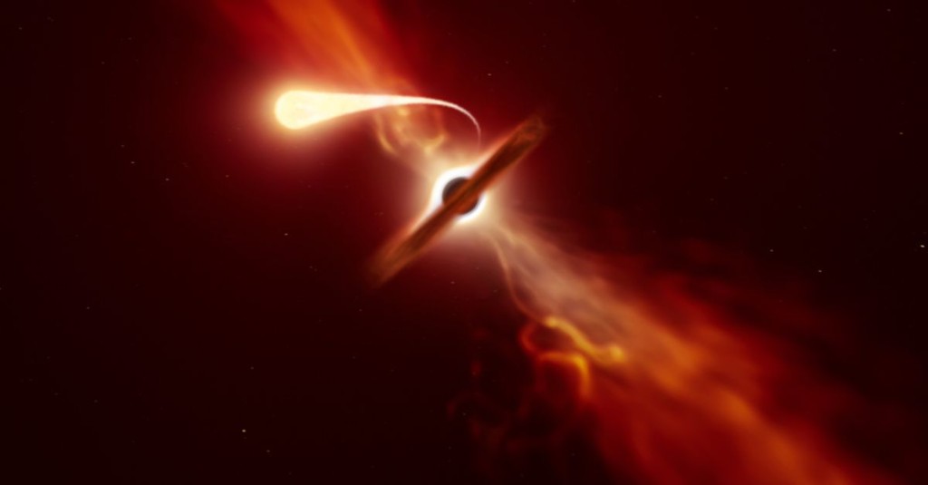 Astronomers caught a black hole slurping up a star like spaghetti