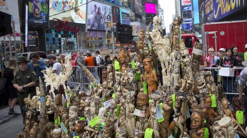 Watch: The US destroyed a literal ton of illegal ivory in Times Square