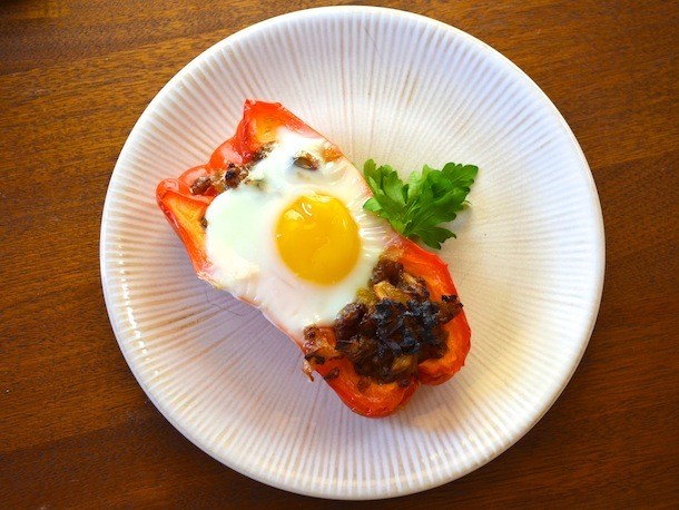 Egg With Sausage-Stuffed Peppers Recipe