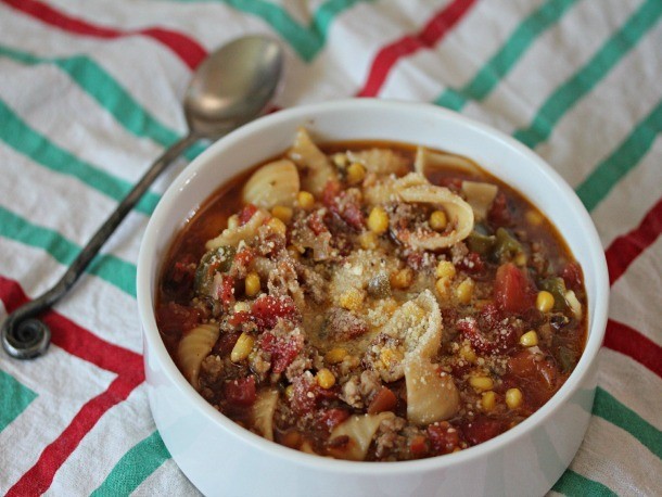 Spicy Pork, Green Pepper, and Corn Soup Recipe