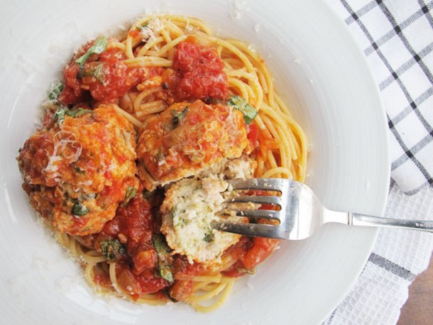 Spaghetti and Parmesan Chicken Meatballs Recipe