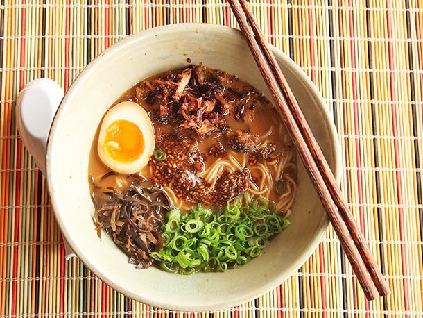 Miso Ramen With Crispy Pork and Burnt Garlic-Sesame Oil Recipe