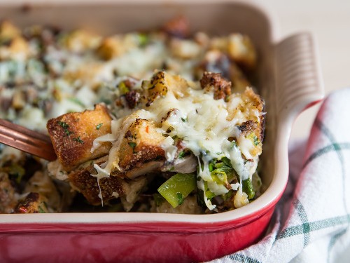 Easy Breakfast for a Crowd: Spring Strata With Asparagus and Mushrooms