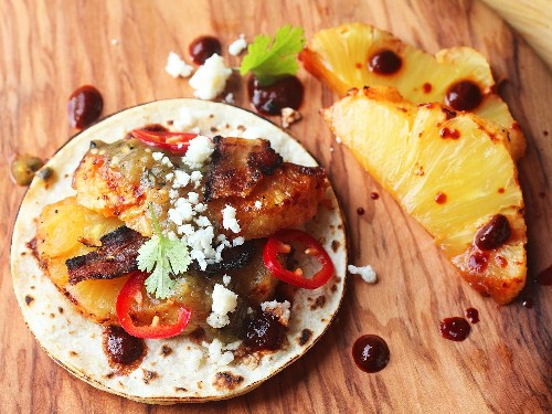Flip the Script on Al Pastor With Bacon-Wrapped-Roasted-Pineapple Tacos