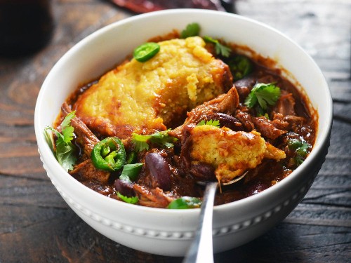 Pulled Pork and Cornbread Make This Slow-Cooker Chili a New Favorite