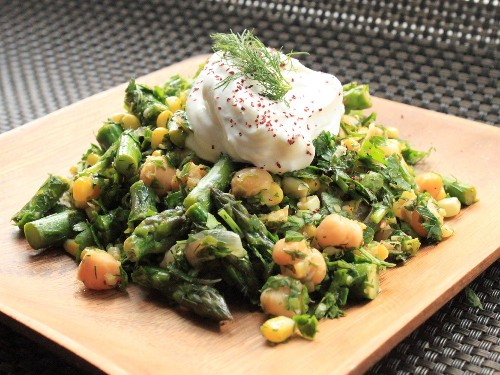 Fresh Herbs With Corn, Asparagus, and Chickpeas Recipe