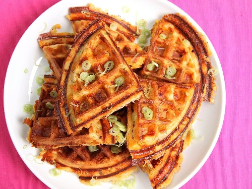 Bacon, Cheese, and Scallion Waffles