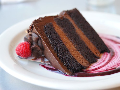 Sugar Rush: Double Belgian Chocolate Raspberry Torte at Taste of Belgium Bistro, Cincinnati