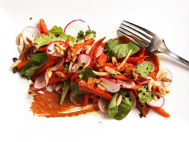 Roasted-Carrot Salad With Peanut-Sesame Mole Recipe