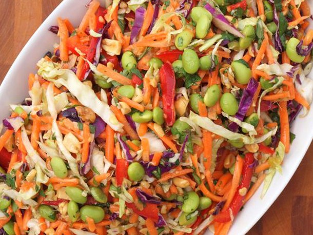 Asian Slaw with Ginger Peanut Dressing Recipe