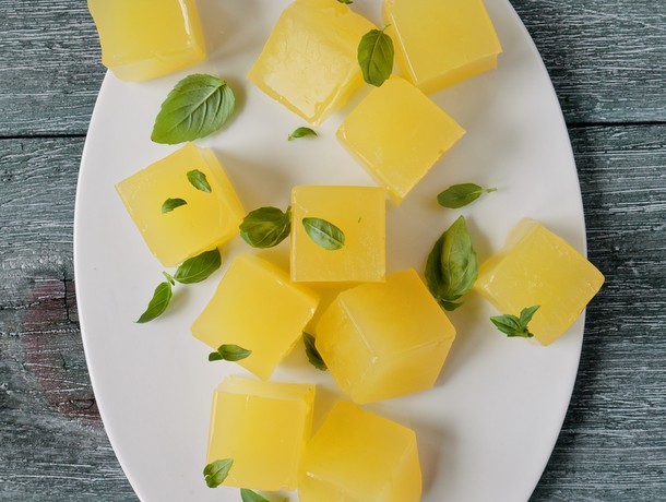 Lemonade Jelly with Basil