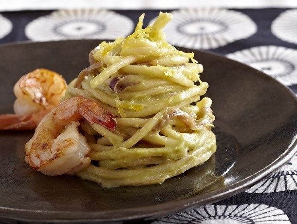 Lemon-Avocado Spaghetti With Shrimp From 'Pasta Modern'