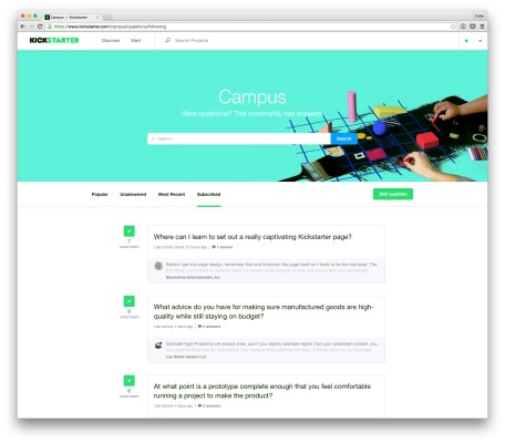 Kickstarter’s ‘Campus’ Offers Project Creators Community Guidance