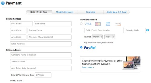 Apple Store Online Now Accepts PayPal In U.S. And U.K.