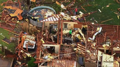 One person dead after tornado destroys homes in Oklahoma