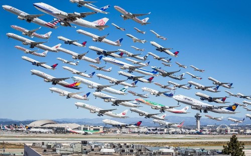 'Aviation dork' captures a day's worth of planes in single photo