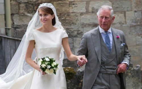 The Queen attends 'society wedding of the year' as Prince Charles gives away Lord Mountbatten's great granddaughter