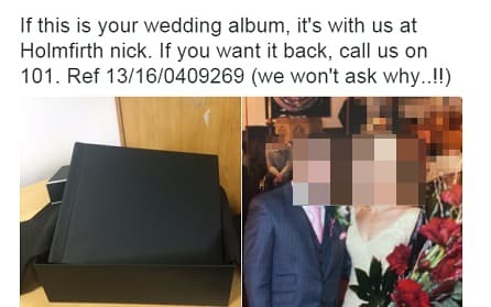 Police attempt to return 'stolen' wedding album backfires spectacularly