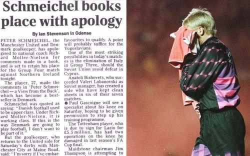 25 years ago today in sport: Peter Schmeichel apologises for "working class football" comment