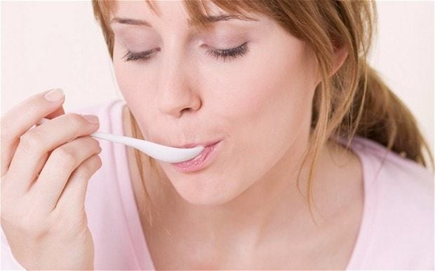 Yoghurt from a silver spoon tastes best